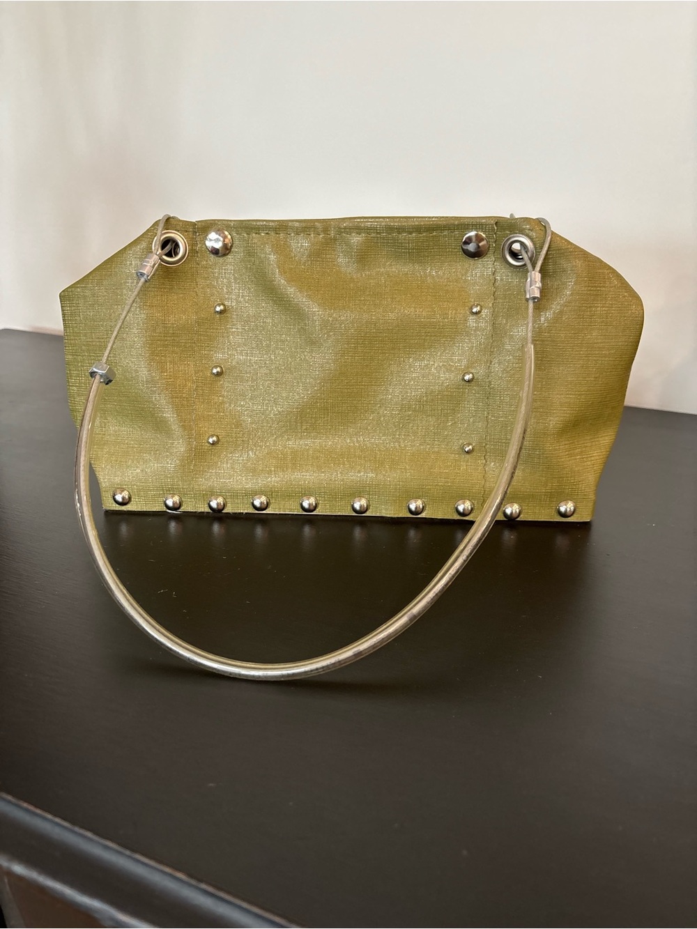 Chartreuse Green Hardware By Renee Skinny Shoulder Bag Sleek, Studs, Artistic,OS
